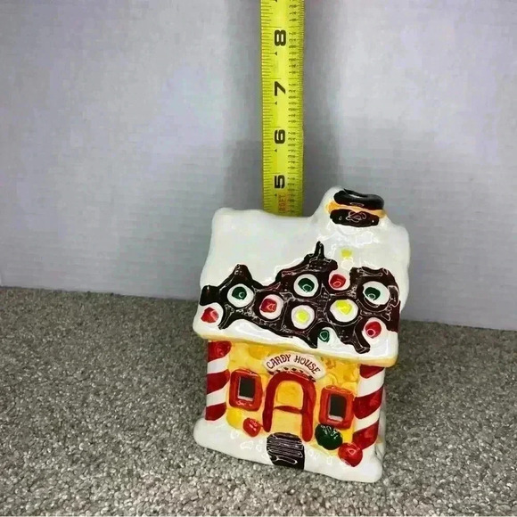 Vintage JSNY Holiday Village HandPainted "Candy Gingerbread House" Candle Holder - Picture 6 of 8